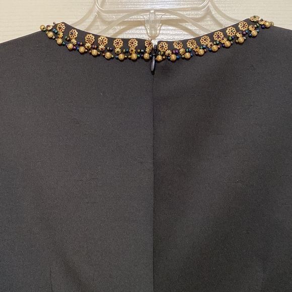 Ellen Tracy black dress with front gold embellishment - Picture 5 of 8